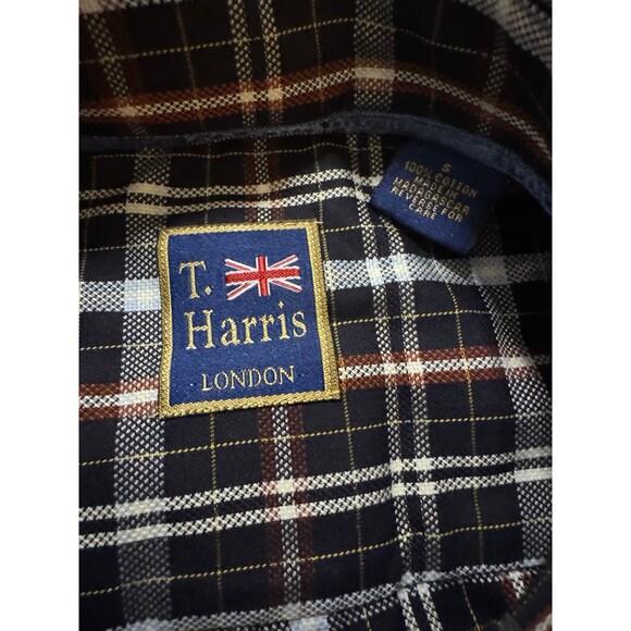 NWT T.Harris London Men's Plaid 100% Cotton Button Down Shirt Size Small - Picture 5 of 9